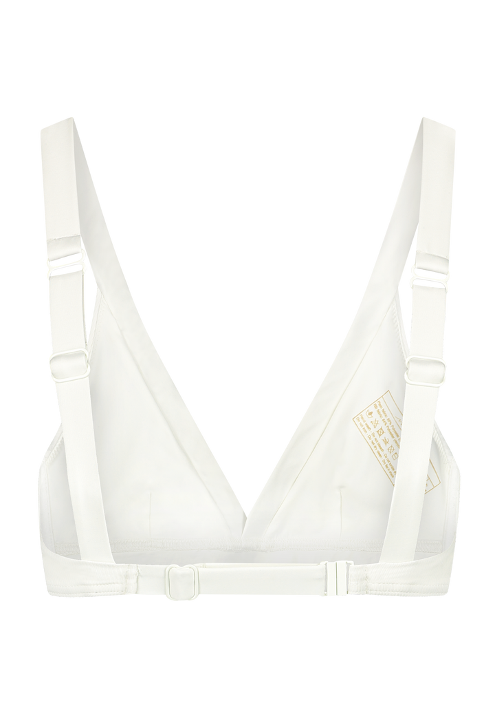 Bikini top with in white with adjustable band size and shoulder straps